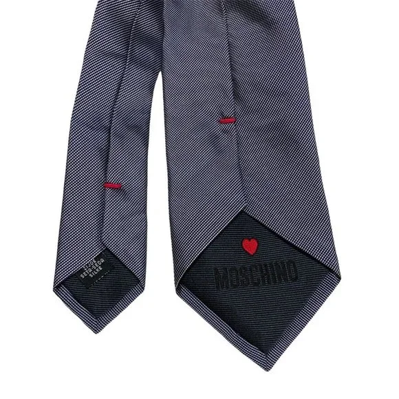 MOSCHINO Blue Geometric Logo Silk Tie ITALY 59/ 3.7 EC